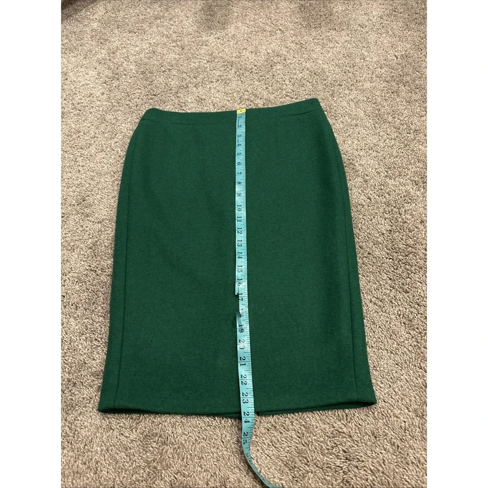 J. Crew Green Wool Blend Pencil Skirt AC276 Size 4 Casual Dress Work